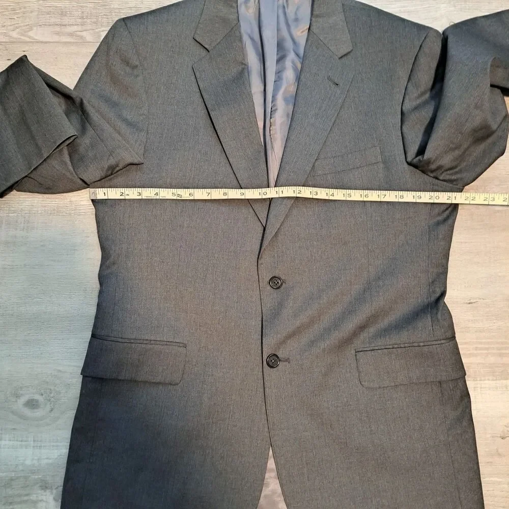 JOS A BANK GORDON Men's Sport Coat Blazer Two Button Gray Twill Wool‎ 42R